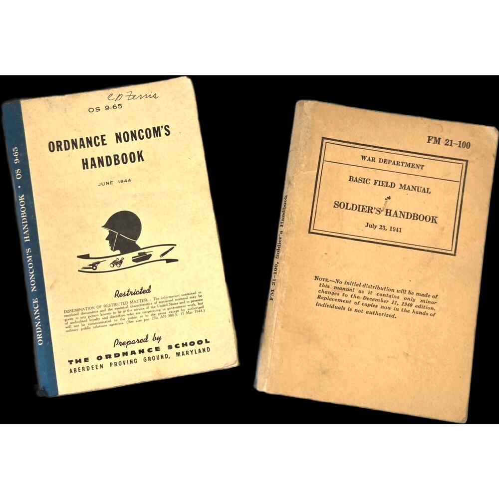 WWII Military Soldier's Ordnance Noncom Field Handbooks